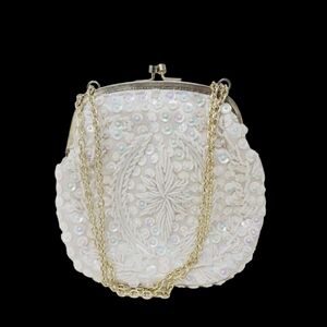 Vintage Sequined and Beaded Wedding or Evening Bag